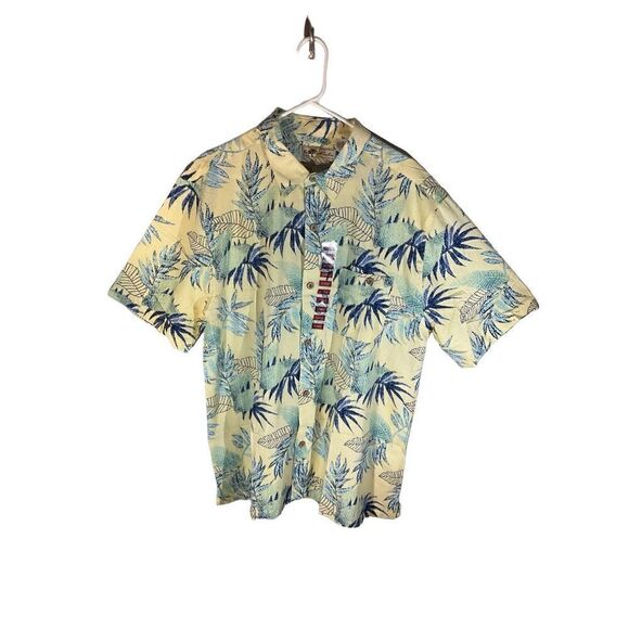 Joe Marlin Cotton Blend Comfort Fit XL. Yellow Hawaiian Print. NWT - Picture 5 of 15